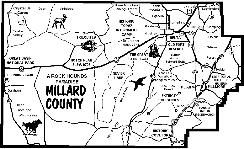 Pictorial Map of Millard County, Utah