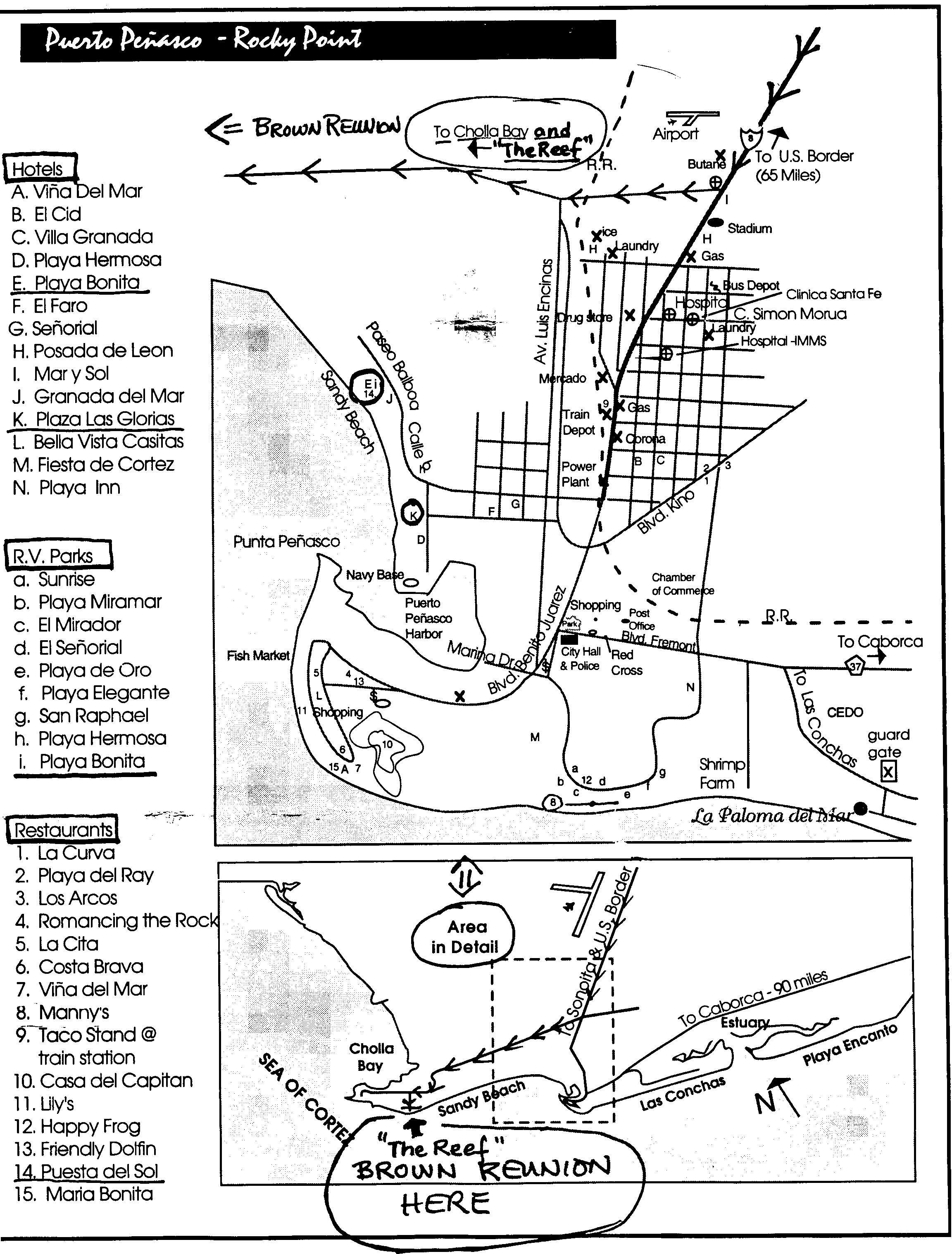 1996 map to Puerto Penasco