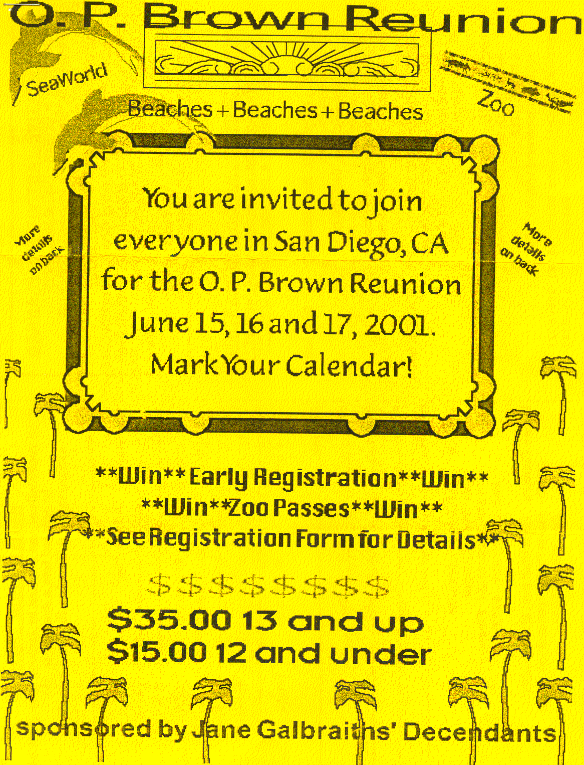 2001 Brown Family Reunion Flyer