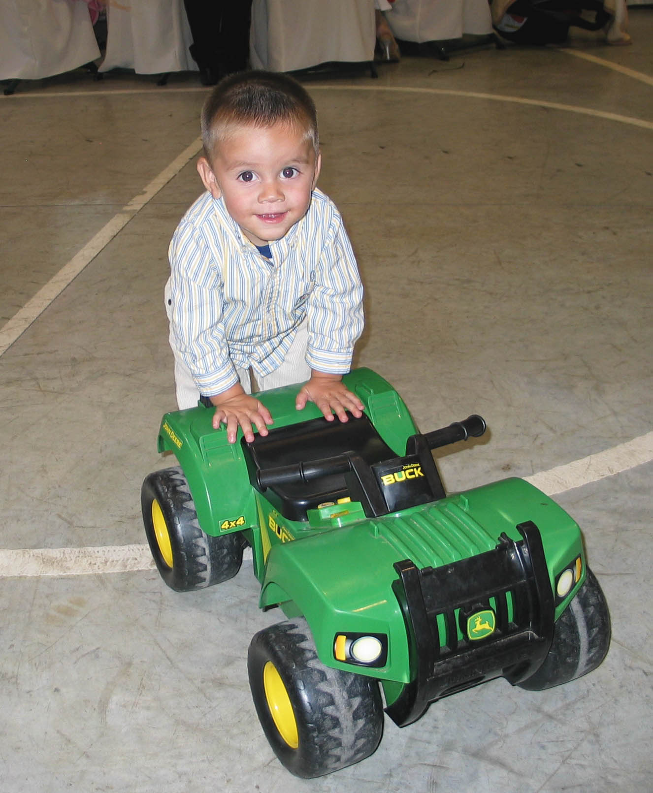 Omar plays with his Jeep