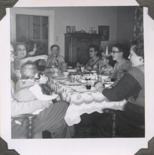 Tessmer-Ferrara Family gathering at Martha and Alfonso Garcia home c. 1957 Michigan