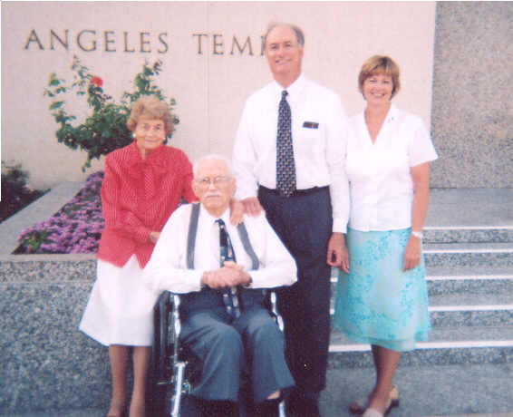 Leona Layton Kiessig, Ernest Kiessig, Joel Kiessig, Marlene kiessig, 2004 sealing at Los Angeles Temple