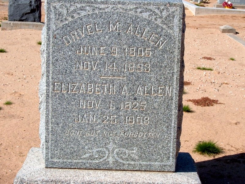 Orvel M. Allen + Elizabeth A. Allen gravestone