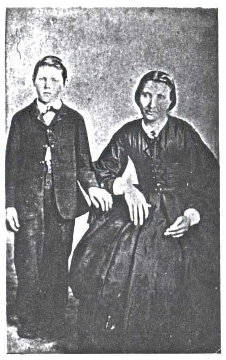 Adam Yancey with his mother, Harriet Wood Yancey before 1873