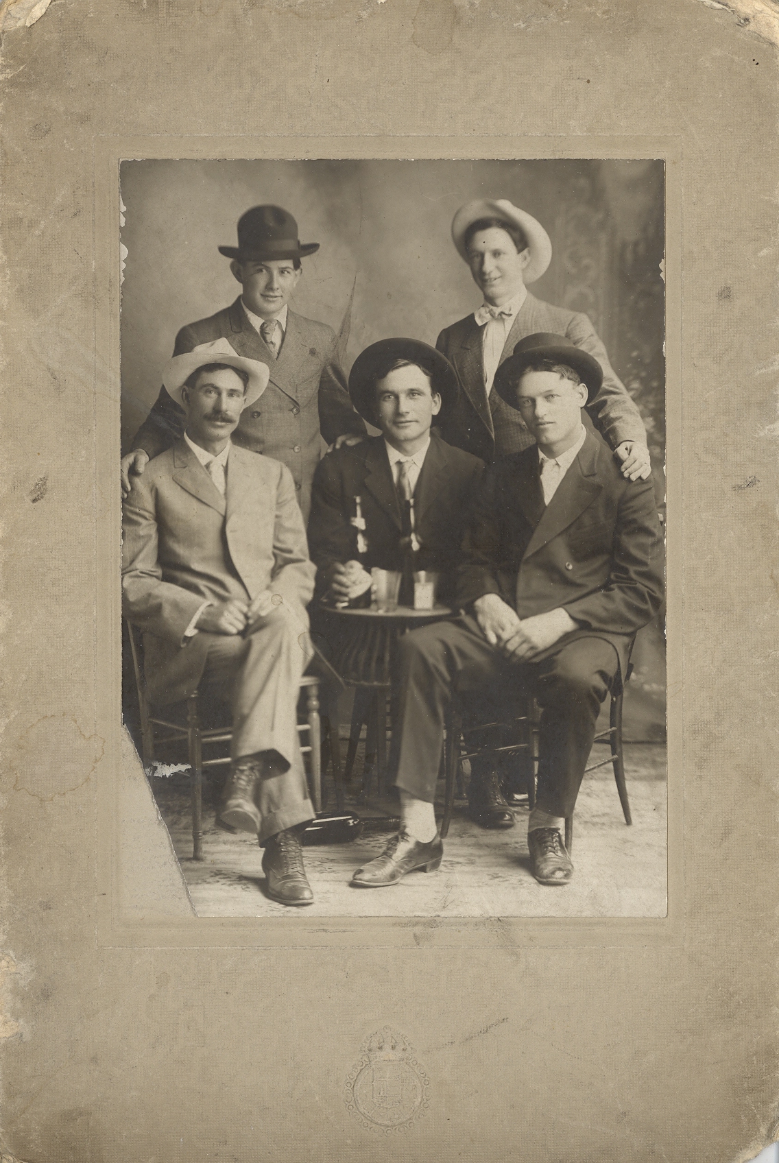 unidentified group of 5 young men