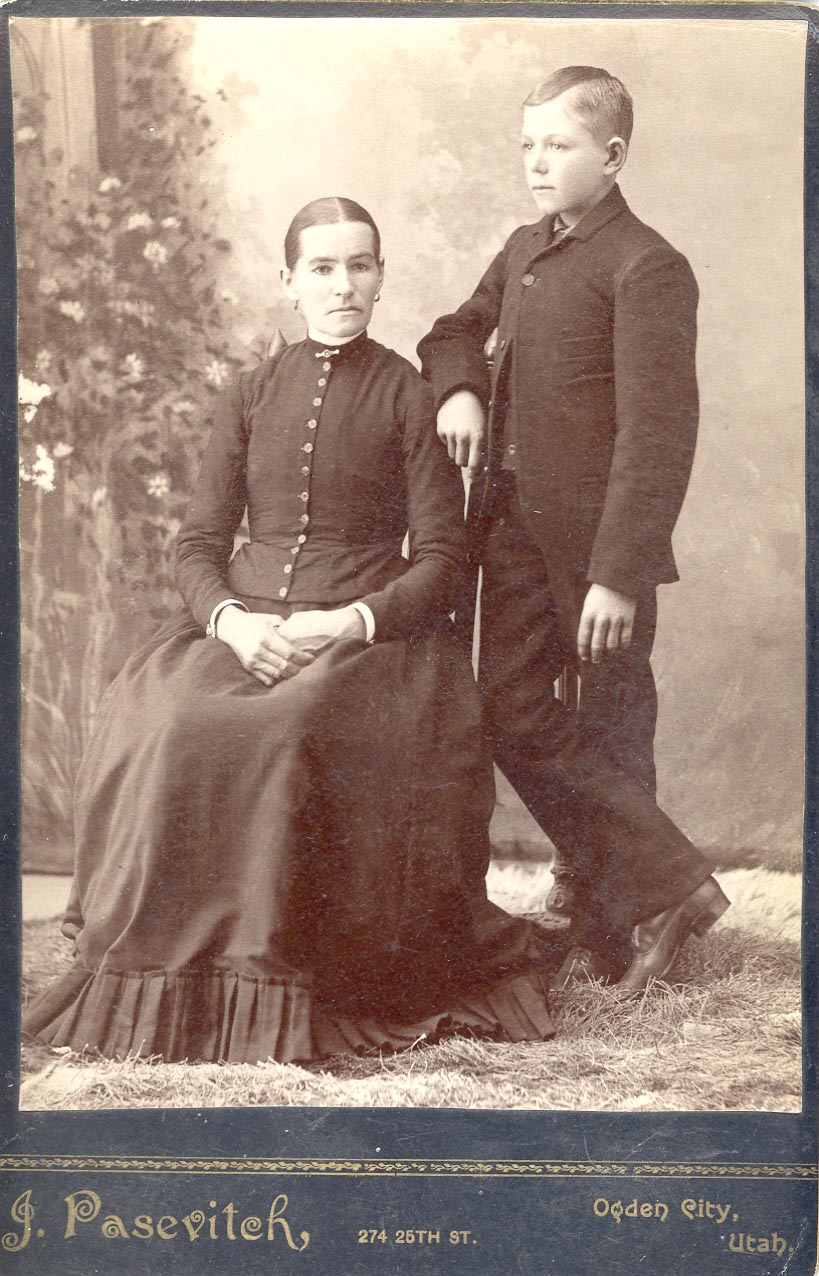 Unidentified lady and boy portrait