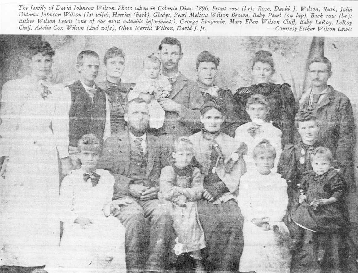 David Johnson Wilson Family in Colonia Diaz 1896
