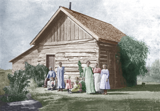 Amos Moses Virgin home in Salem (colorized photo)