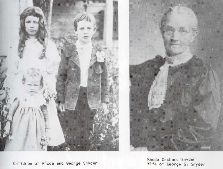 Children of George and Rhoda Snyder; Rhoda Shadwell Orchard Snyder