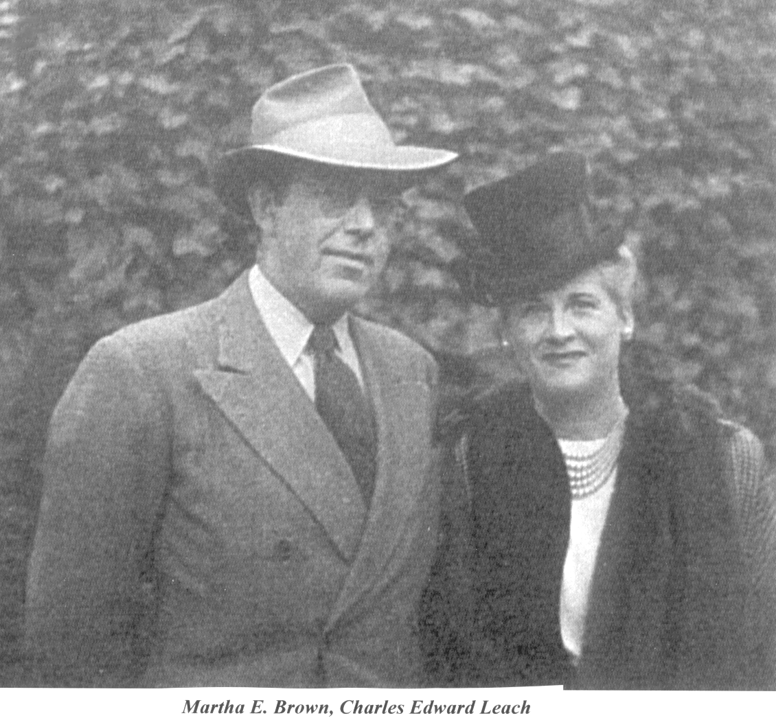 Charles Edward Leach and wife Martha Elizabeth "Betty" Galbraith Brown Leach