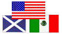 three flags - Scotland, United States, Mexico