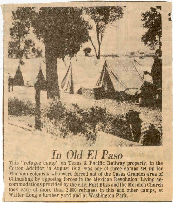 In Old El Paso "refugee camp" August 1912