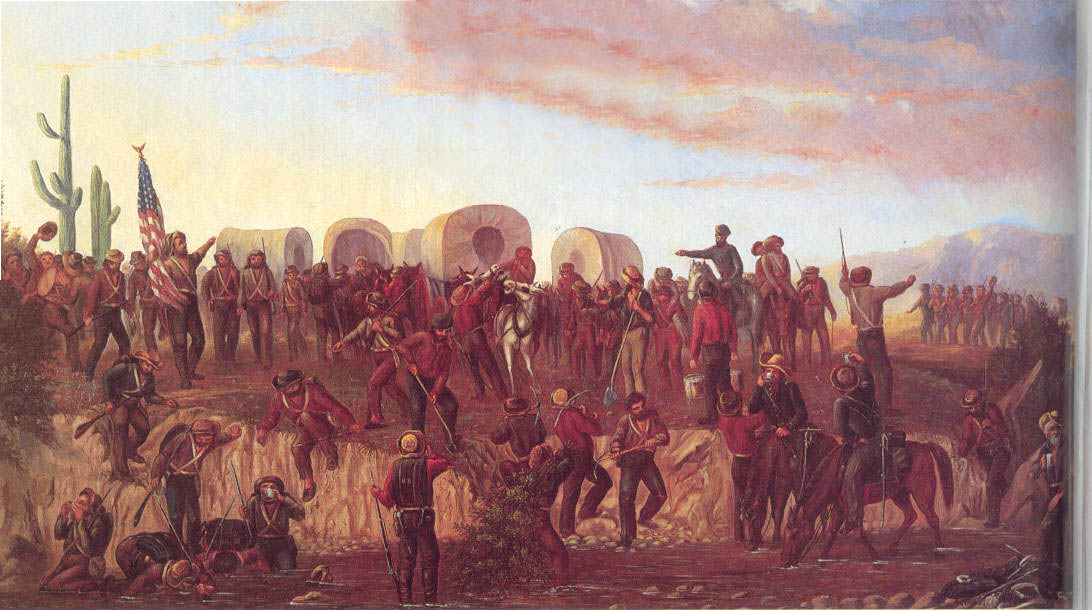 The Mormon Battalion at Gila River, Arizona by George M. Ottinger