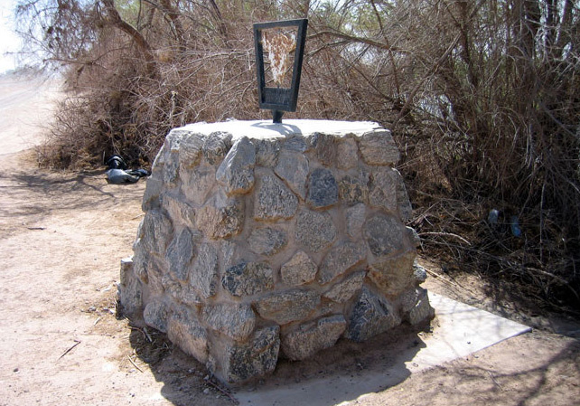 Monument dedicated to Mormon Battalion near Algodones, Mexico