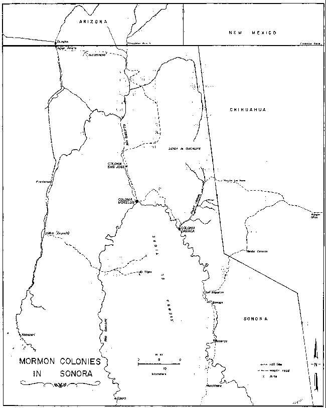 Map sketch of the Mormon Colonies in Mexico