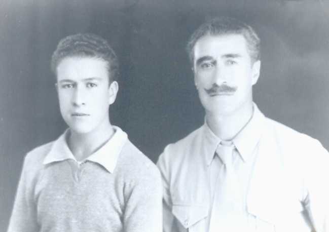 Everardo Navas de Molina with his father Filiberto Navas de Valdes c. 1937
