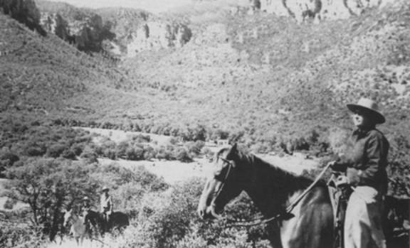 Picture of Orson Pratt Brown on horse