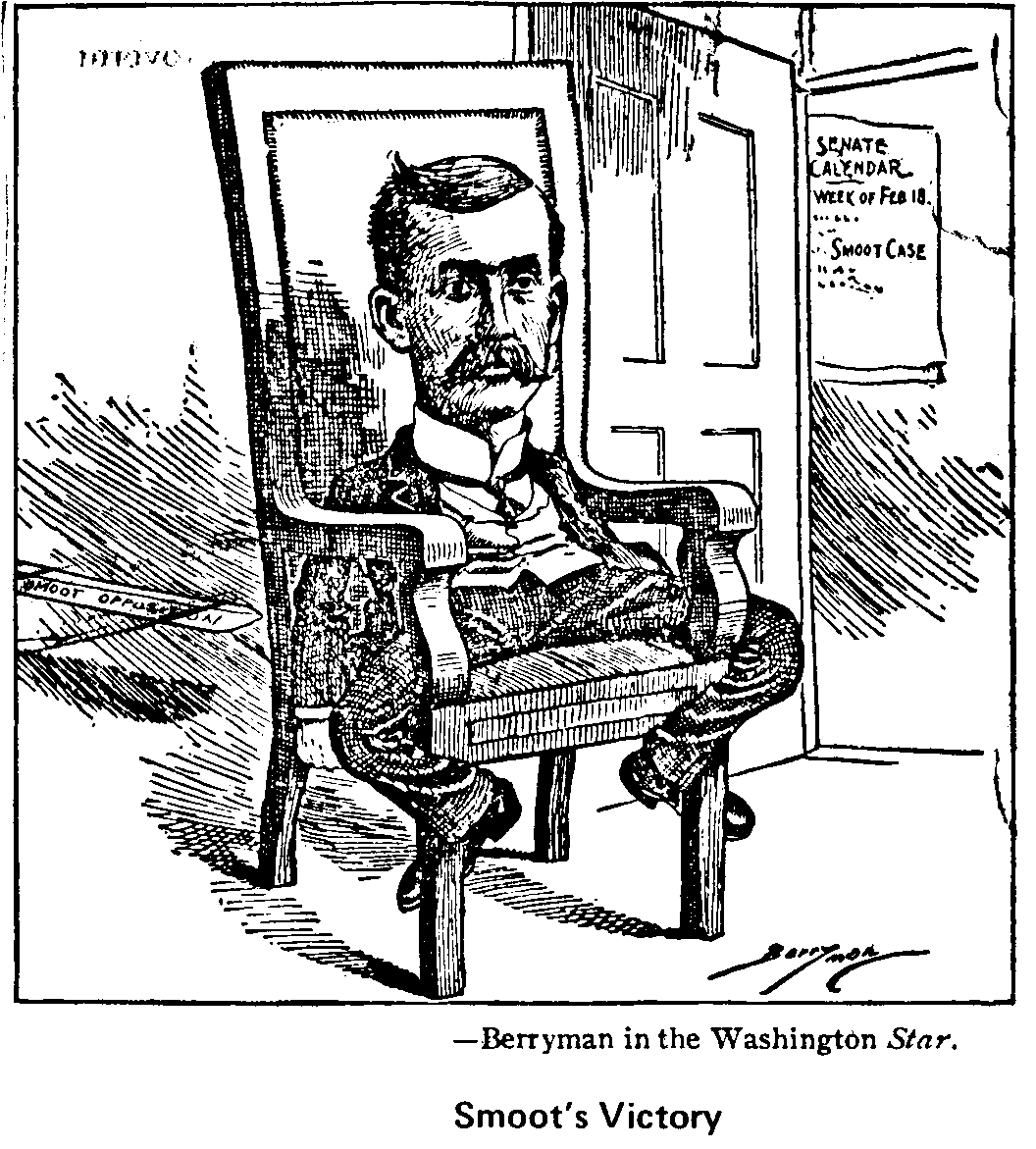 Smoot's Victory cartoon 1903-1907