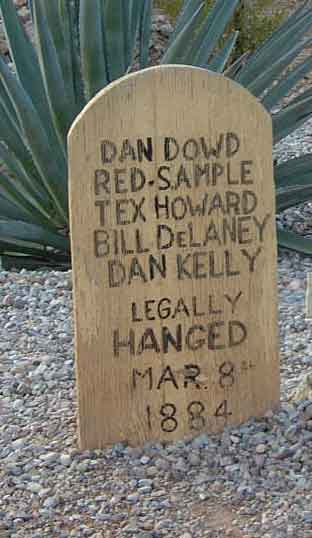 Dan Dowd, Red Sample, Tex Howard, Bill DeLaney, and Dan Kelly tombstone at Boothill Cemetery, Arizona