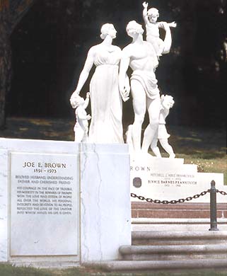 Joe E. Brown grave statue at Forest Lawn Cemetery in Glendale, CA