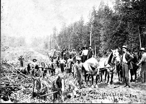Early Lanark, Ontario, Canada settlers - road crew