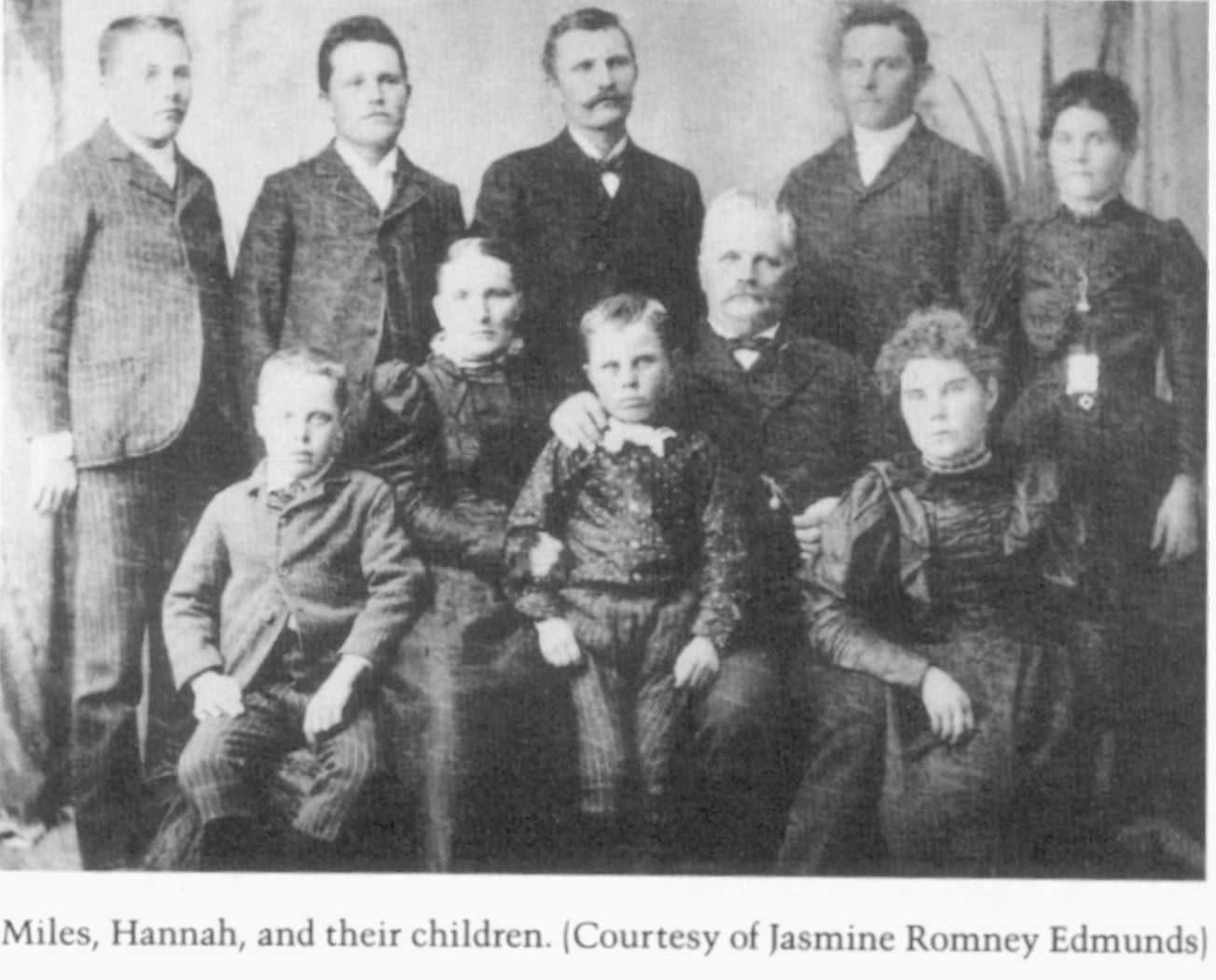 Hannah Hood Hill Romney and Miles Park Romney Family c. 1880 