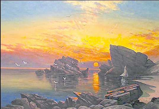 Sunset at Promontory Point - by Alfred Lambourne