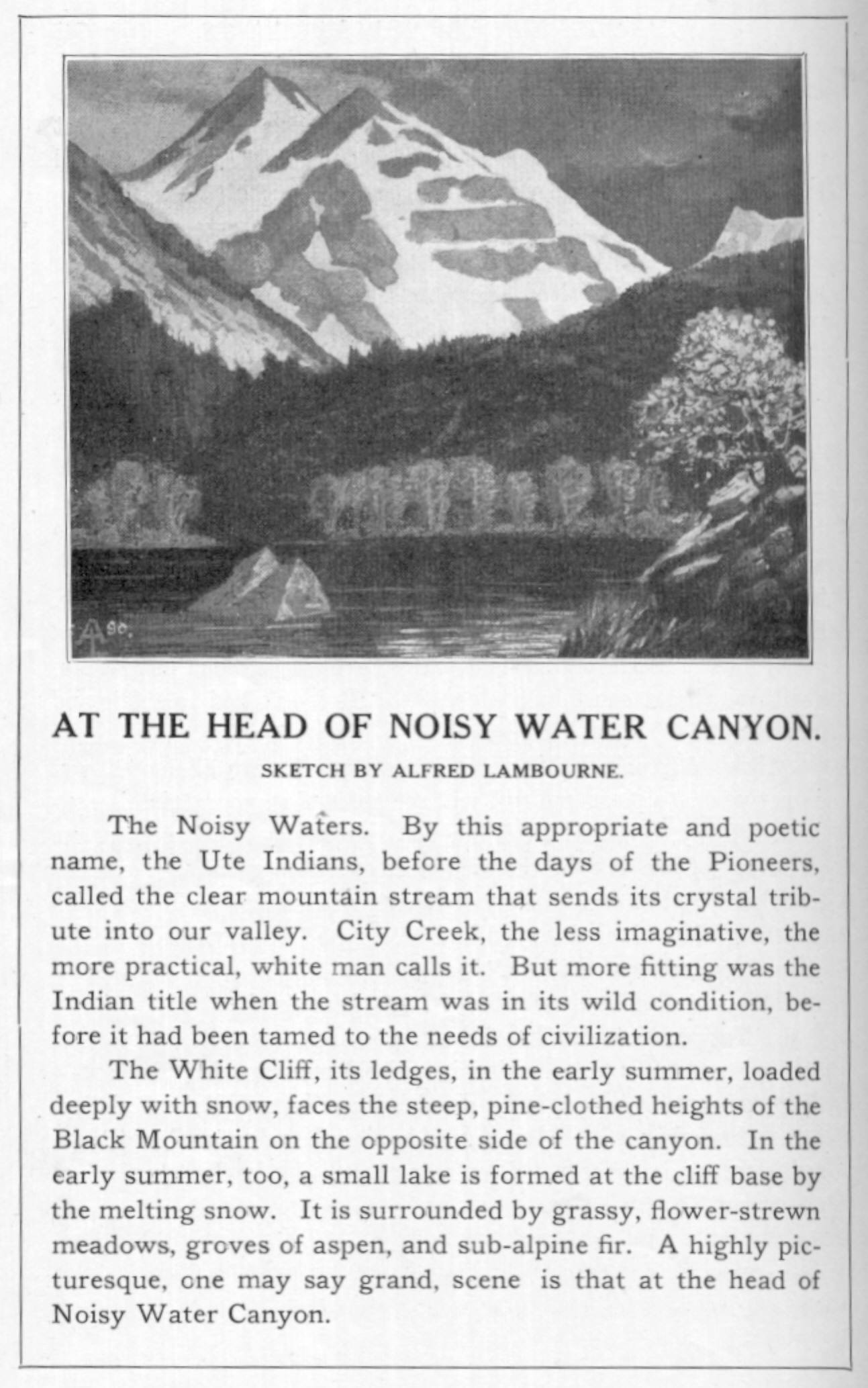 At the Head of Noisy Water Canyon - by Alfred Lambourne