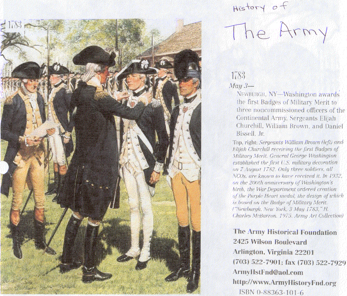 History of the Army - William Brown receives Badge of Military Merit